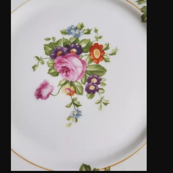 Antique Early 1900s ROSENTHAL SELB BAVARIA Floral Dessert Plate Gold Trim 7.5" - Picture 3 of 6